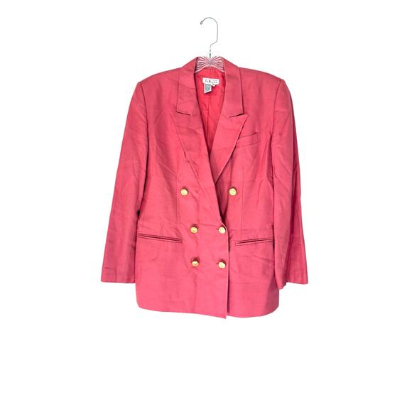 Talbots Blazer Pink Double Breasted Gold Button Vintage Office Work Size 6 - Picture 1 of 14
